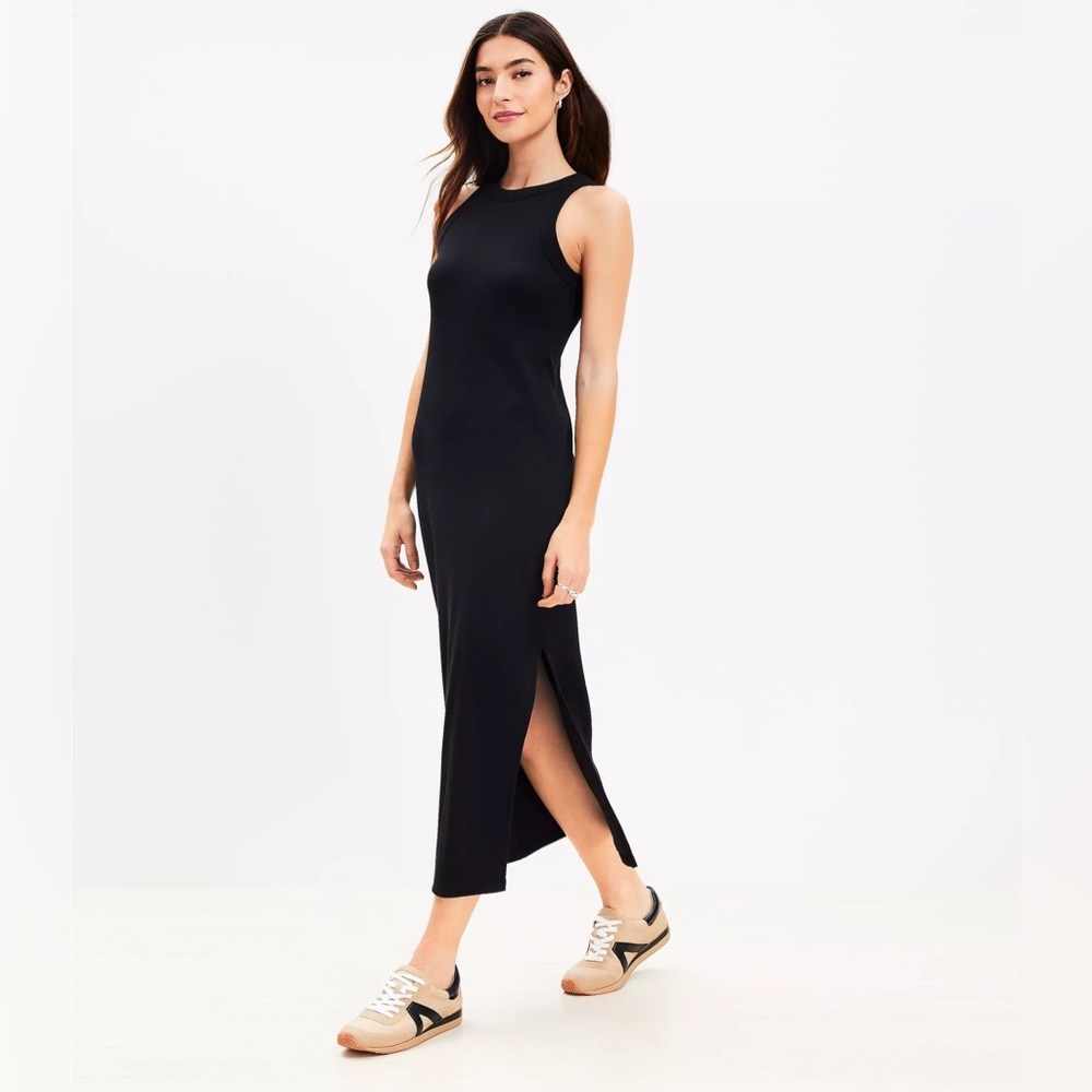PINK | Victoria Secret Long Luxe Ribbed Tank Dress Side Slit Size Medium
